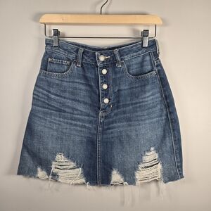 Hollister Classic Blue A-Line Denim Skirt